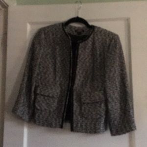 Express black and white tweed jacket